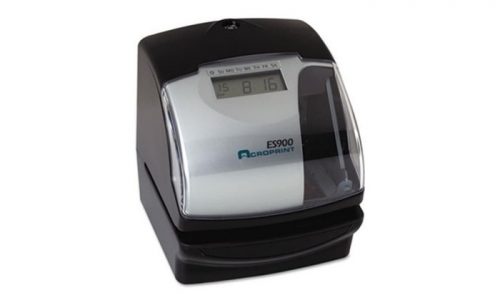 Acroprint ES-900 Electronic Time Clock Recorder, Time Stamp, Numbering Machine